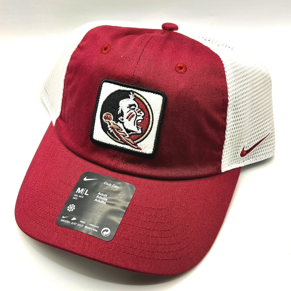 Florida State Seminoles Nike Club Cap Mens M/L Maroon Mesh Back Trucker Hat New